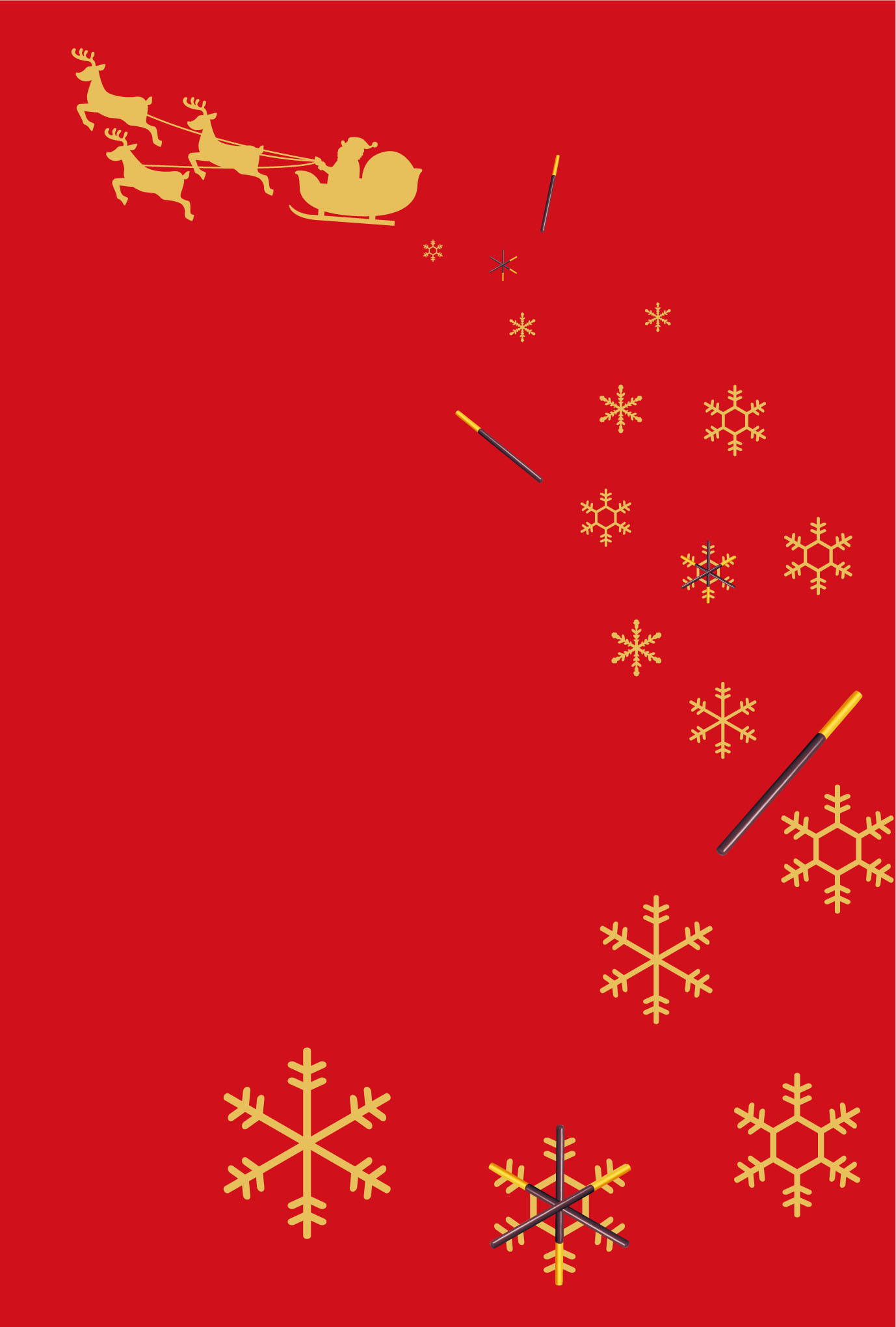 Merry Christmas 雪 赤 ポッキーオリジナルクリスマスカード Pocky Street